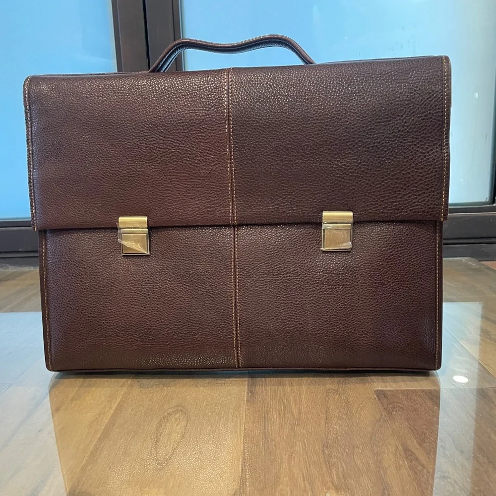 New with Tags Dr Koffer Leather Briefcase